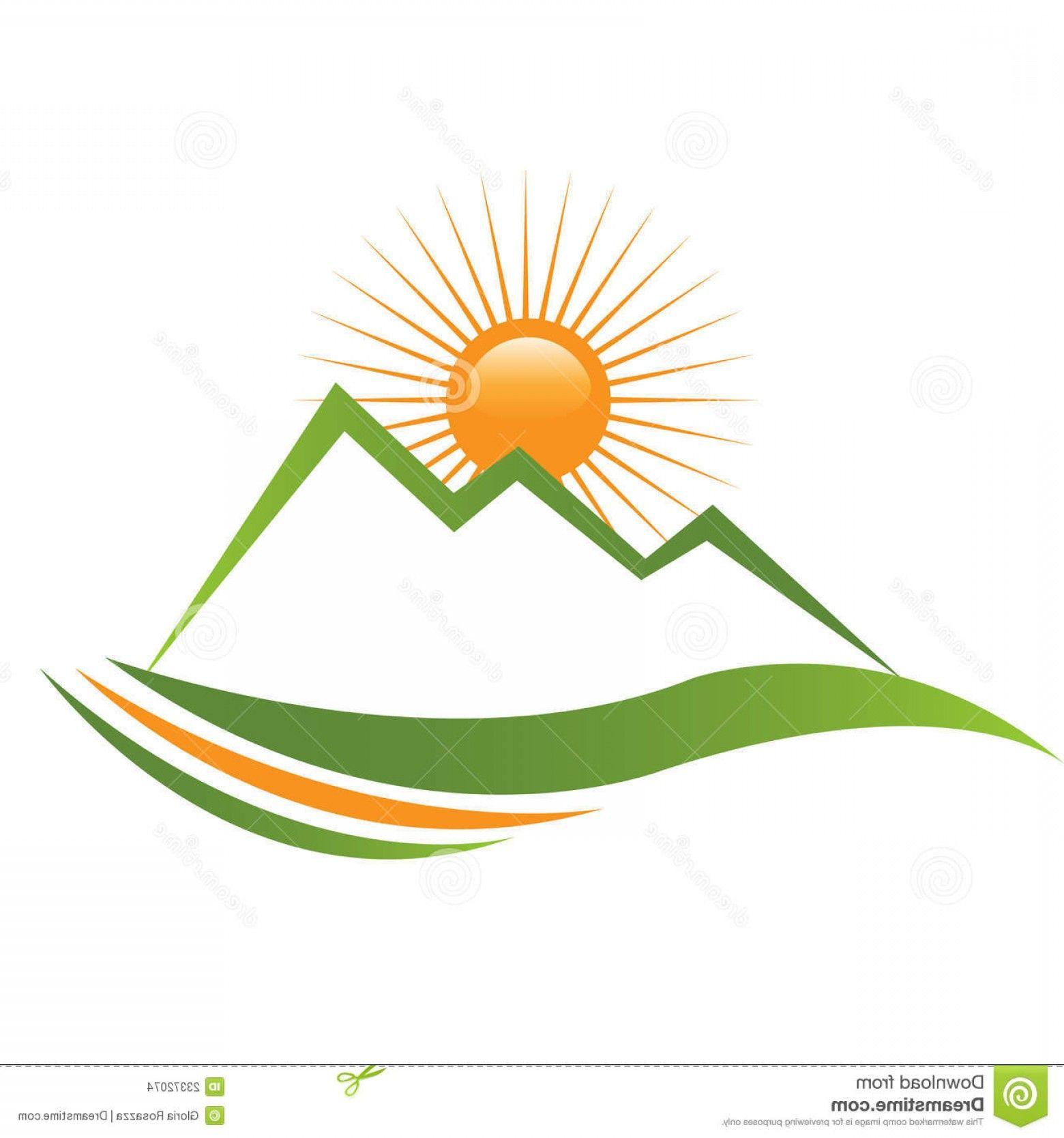Sun Mountain Logo - Stock Image Ecologycal Sun Mountain Logo Image