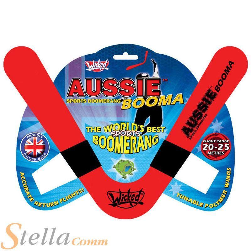 Red Boomerang with Logo - Wicked Vision Aussie Booma Summer Garden Children's Boomerang ...