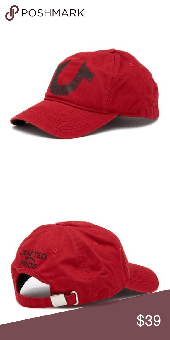 Red Horseshoe Logo - TRUE RELIGION Red Horseshoe Logo Adjustable Hat NWT. My Posh Picks