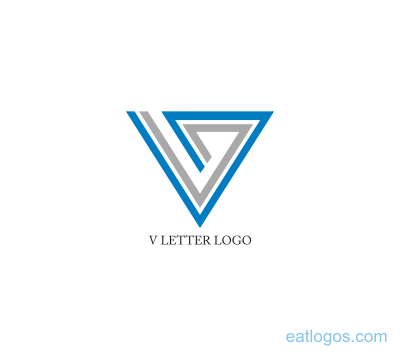 Blue Letter V Logo - Letter v logo design blue download. Vector Logos Free Download