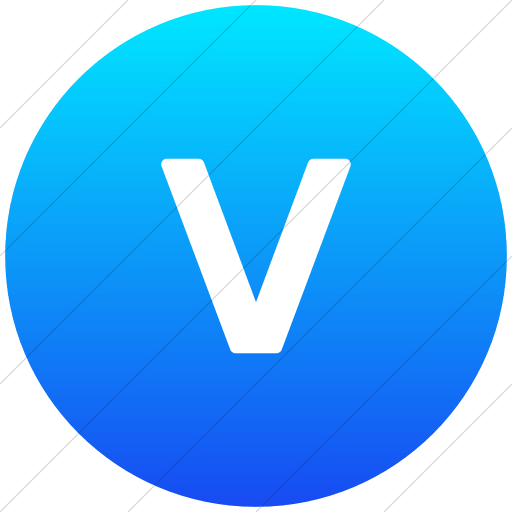 Circle V Logo - IconsETC » Flat circle white on ios blue gradient alphanumerics ...