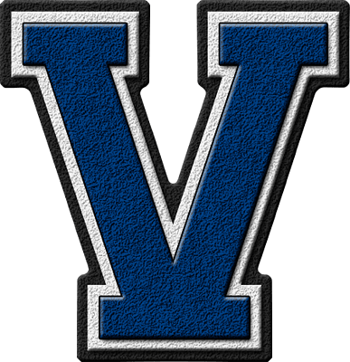 Blue Letter V Logo - Presentation Alphabets: Royal Blue Varsity Letter V