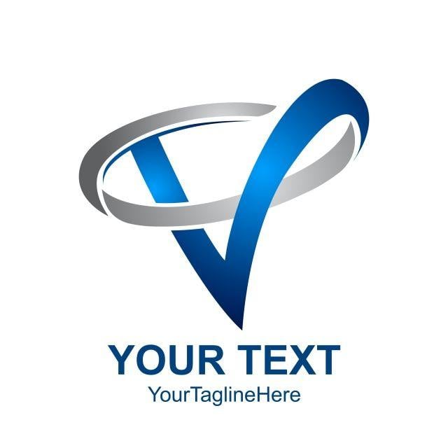 Blue Letter V Logo - initial letter v logo template colored blue swoosh design Template