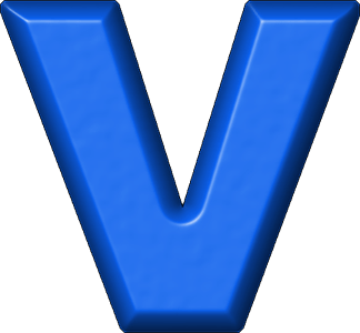 Blue Letter V Logo - Presentation Alphabets: Blue Refrigerator Magnet V
