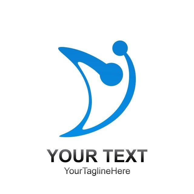Blue Letter V Logo - initial letter v logo template colored blue man design Template