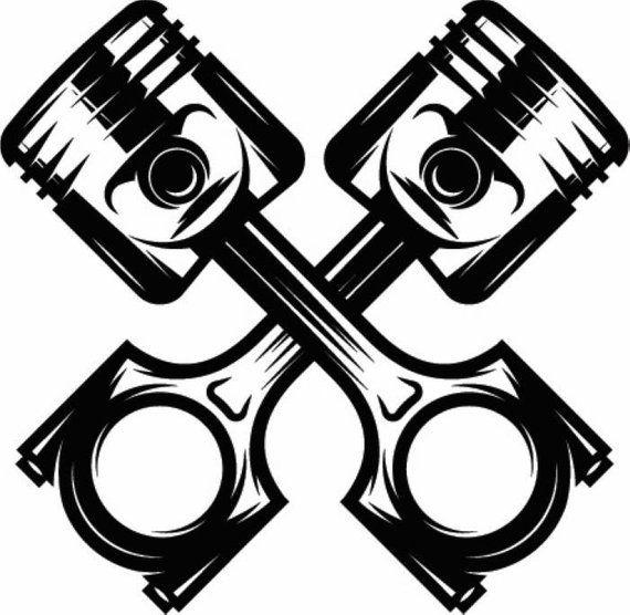 Mechanic Piston Logo - Mechanic Logo 12 Piston Crossed Cylinder Engine Auto Car Part | Etsy