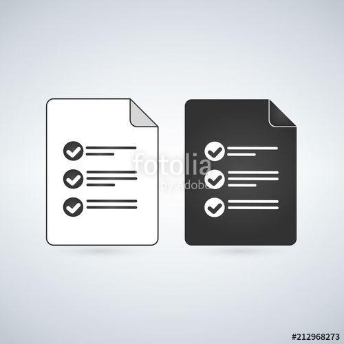 Check Mark with a Web and Tech Logo - Text Document file vector icon with notes and checkmark. flat sign ...