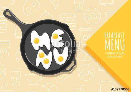 Fast Eggs Logo - Vector design elements for banner, flyer, breakfast menu, cafe ...