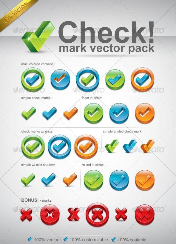 Check Mark with a Web and Tech Logo - Check Mark Vector Pack - Miscellaneous Seasons/Holidays | Conceptual ...