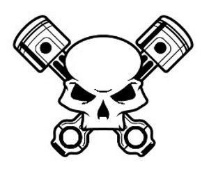 Mechanic Piston Logo - Mechanic Piston Skull Decal