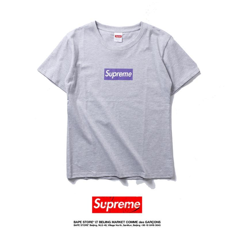 Purple BAPE and Supreme Box Logo - Supreme T-Shirt 'Logo Box Purple€