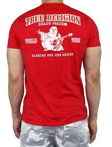 Red Horseshoe Logo - True Religion Men Double Puff T Shirt Horseshoe Logo Premium Vintage