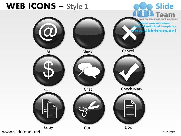 Check Mark with a Web and Tech Logo - Internet online cut copy web icons design 1 powerpoint ppt templates.