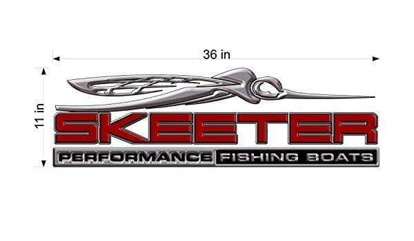 Red White Boat Logo - Skeeter 3D Boats Logo 10X36 Decal RED: Sports & Outdoors