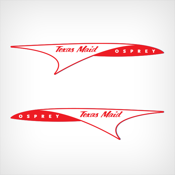 Red White Boat Logo - Texas Maid Boat OSPREY Decal Set Red White