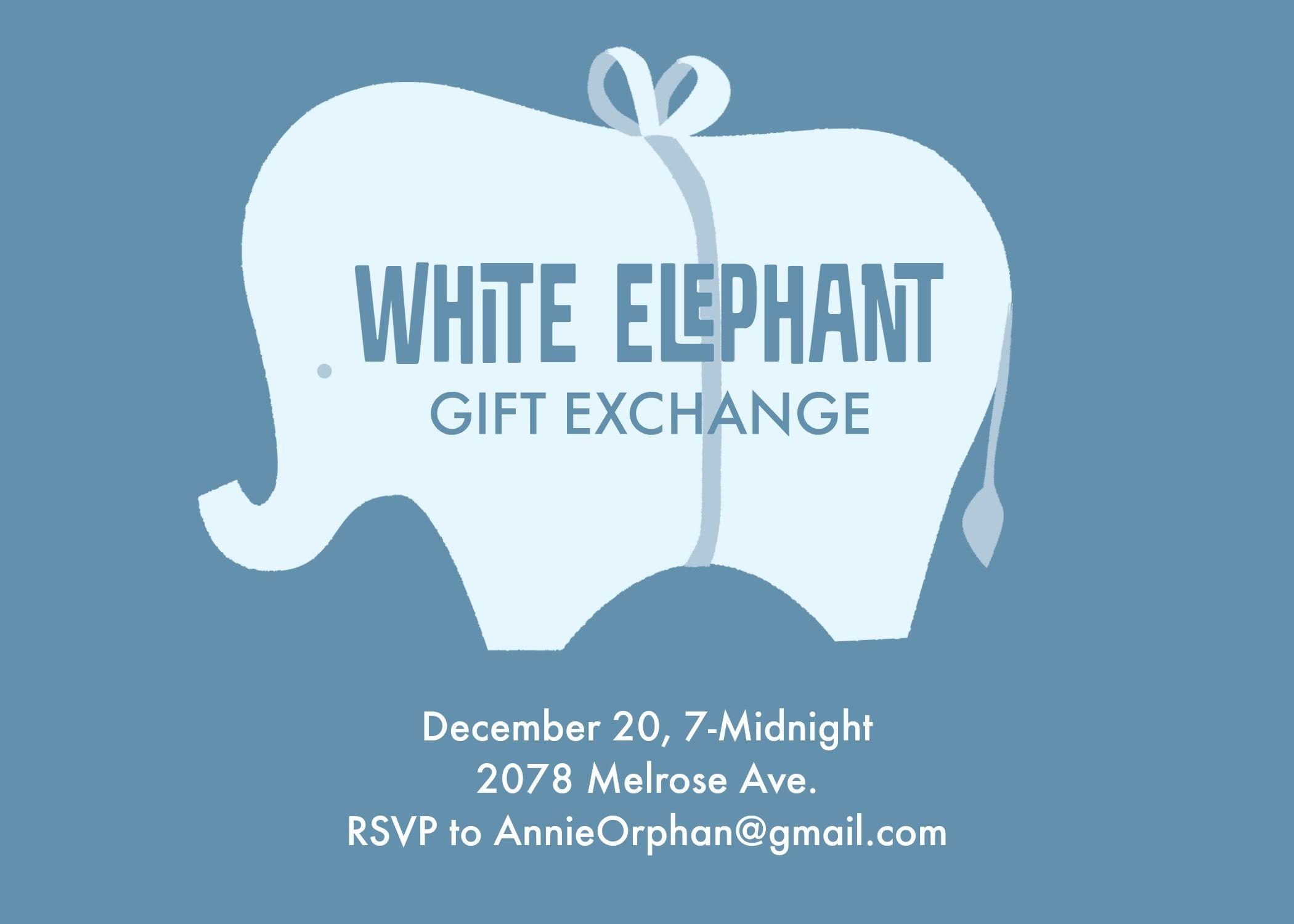 White Elephant Logo - White Elephant Gift Exchange | PicMonkey