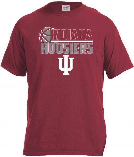 Indiana Basketball Logo - NCAA Indiana Hoosiers Basketball Logo Short Sleeve Comfort Color Tee