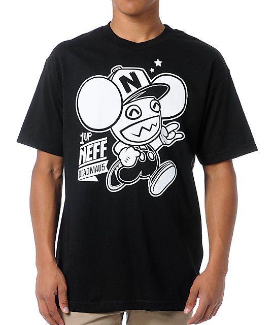Neff Mau5 Logo - Neff X Deadmau5 Neffmau5 1 Up Black T Shirt