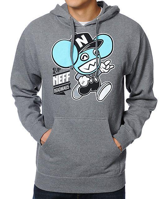Neff Mau5 Logo - Neff x Deadmau5 1Up Grey Pullover Hoodie | Zumiez
