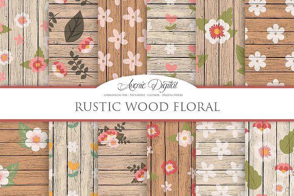 Wooden Rustic Flower Logo - Rustic Wood Floral Background Textures Creative Market