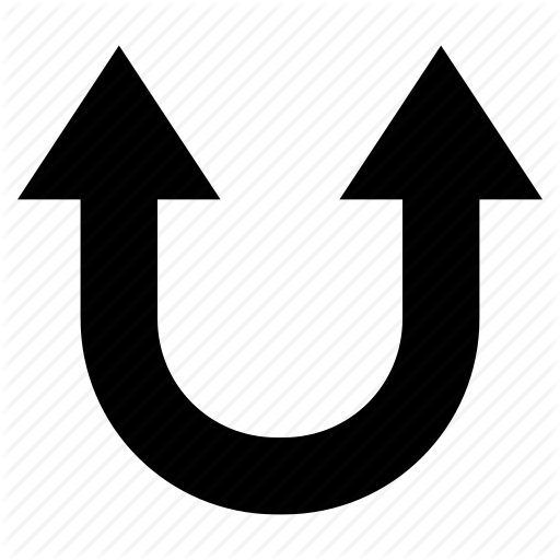 U-shaped Arrow Logo - Arrow, double, two head arrow, u- shaped arrow, upward icon