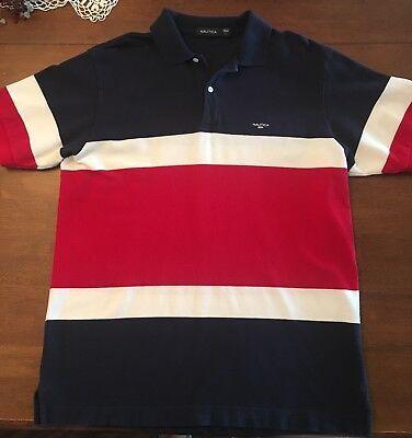 Red White Boat Logo - 90'S NAUTICA SAIL Boat Logo Mens Polo Golf Shirt L Large Navy Red ...
