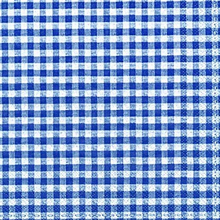 Blue and White Square Logo - Checked gingham blue white vichy paper 3 ply napkins 33 cm square 20