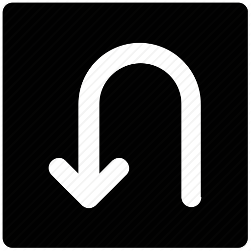 U-shaped Arrow Logo - Direction arrow, road sign, traffic sign, u shape arrow, u turn icon