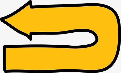 U-shaped Arrow Logo - U-shaped Arrow, Cartoon Arrow, Yellow Arrow, Arrow Stick Figure PNG ...