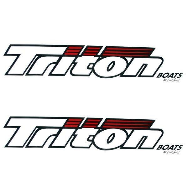 Red White Boat Logo - Triton 1896842 31 Inch Red / White / Black Boat Decals Pair. Great