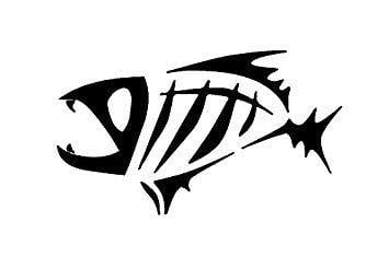 Red White Boat Logo - BLACK GLOOMIS SKELETON FISH BOAT LOGO WINDOW NEW STICKER