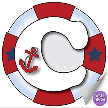 Red White and Blue C Logo - Wall Letters C Nautical Ocean Sailing Red White Blue