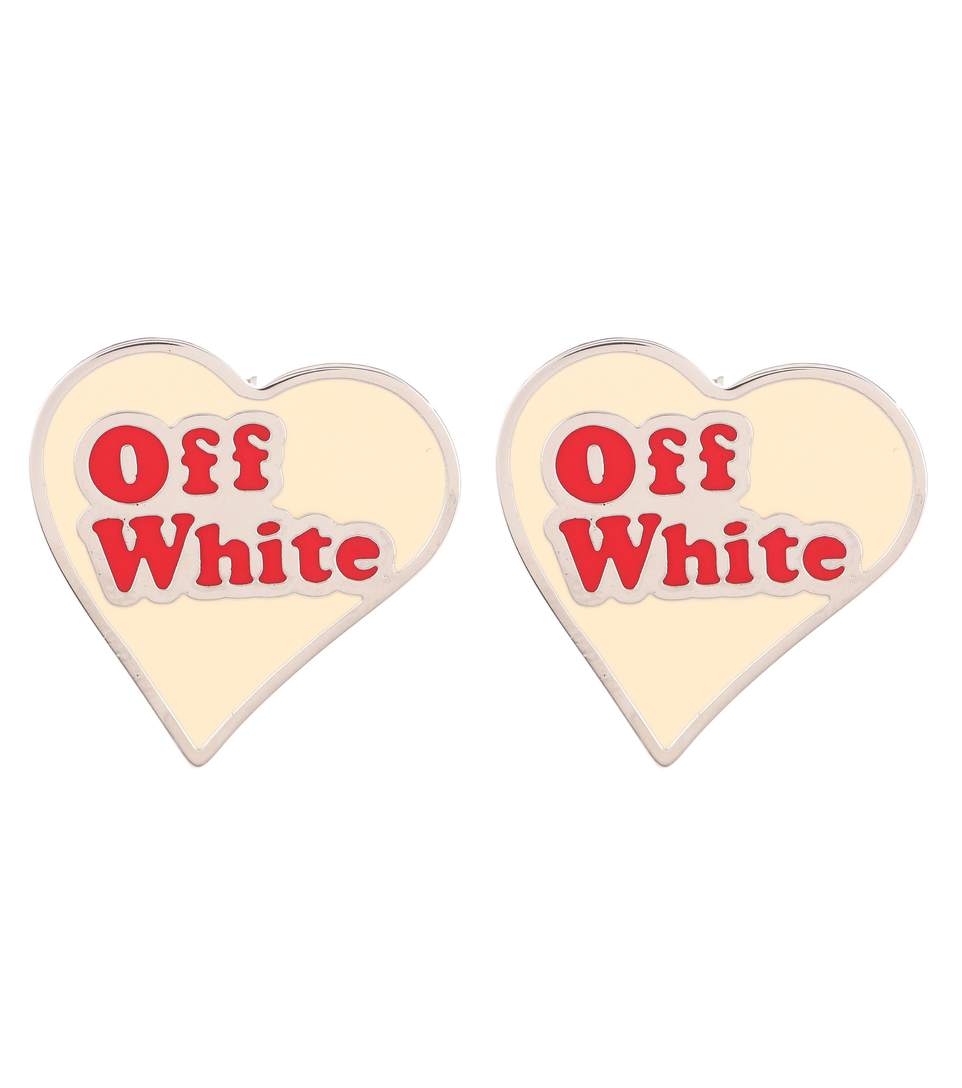 Off White Heart Logo - Off White Heart Earrings