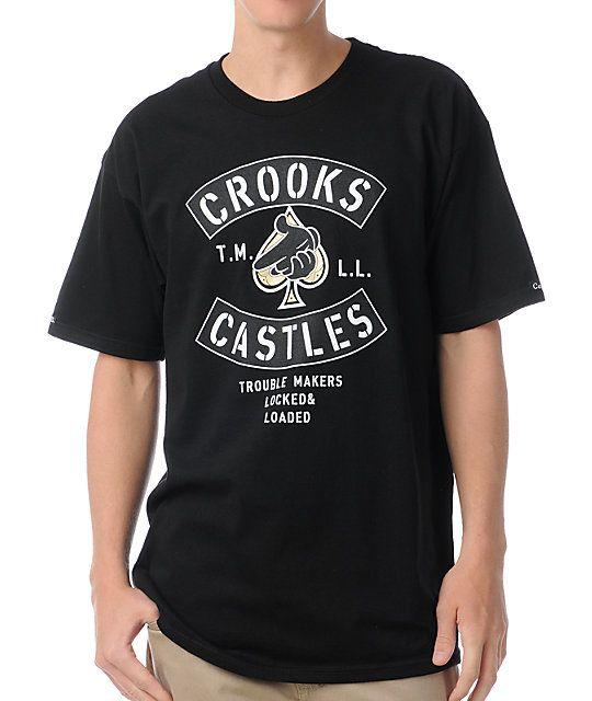 Crooks and Castles Handgun Logo - Crooks And Castles Air Gun Spade Black T Shirt