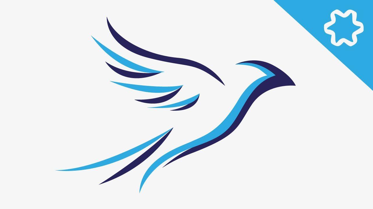 A Bird with a Blue Eagle Logo - Adobe illustrator / Animal logo design tutorial / Bird Logo / Fly ...