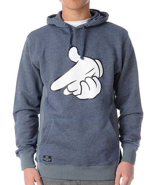 Crooks and Castles Hand Logo - Crooks and Castles Air Gun Navy Pullover Hoodie | Zumiez