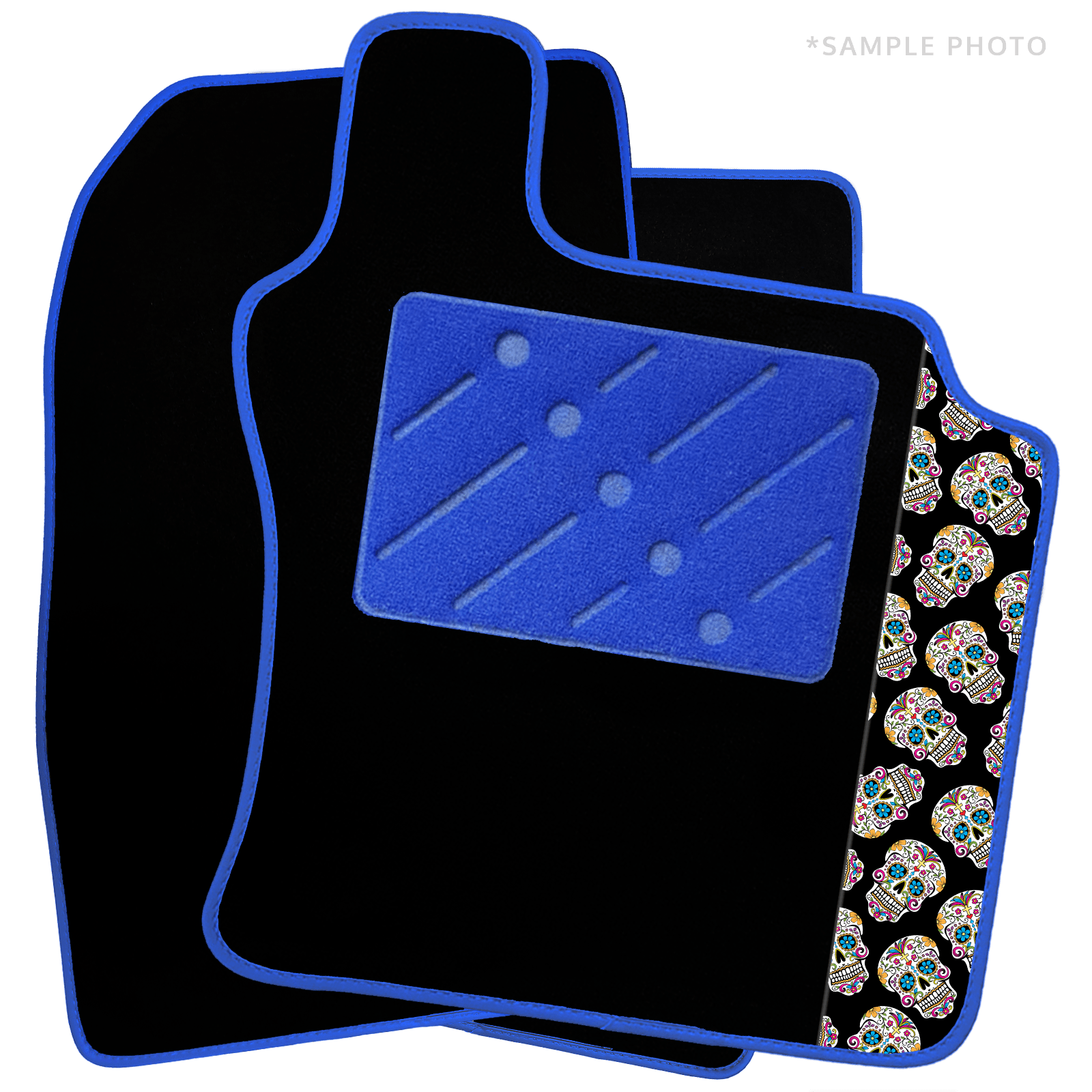 Blue Square GS Logo - MG GS (2016+) Black Car Mats & Sugar Skull Logo (V1) | eBay