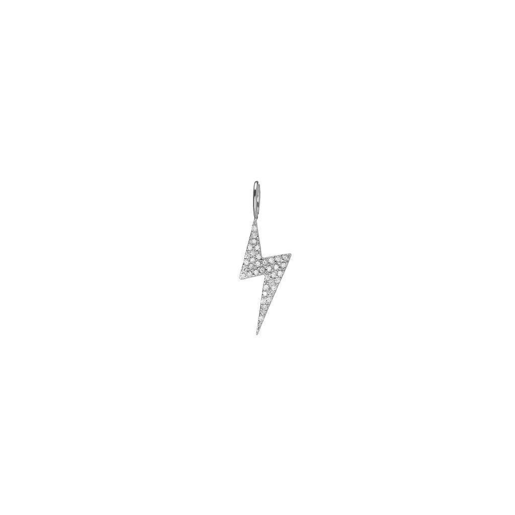White Diamonds Logo - Medium Lightning Bolt with Pave White Diamonds