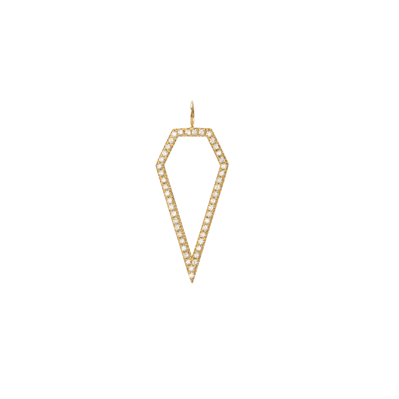 White Diamonds Logo - Wide Hollow Diamond Dagger with Pave White Diamonds – Jennifer Fisher
