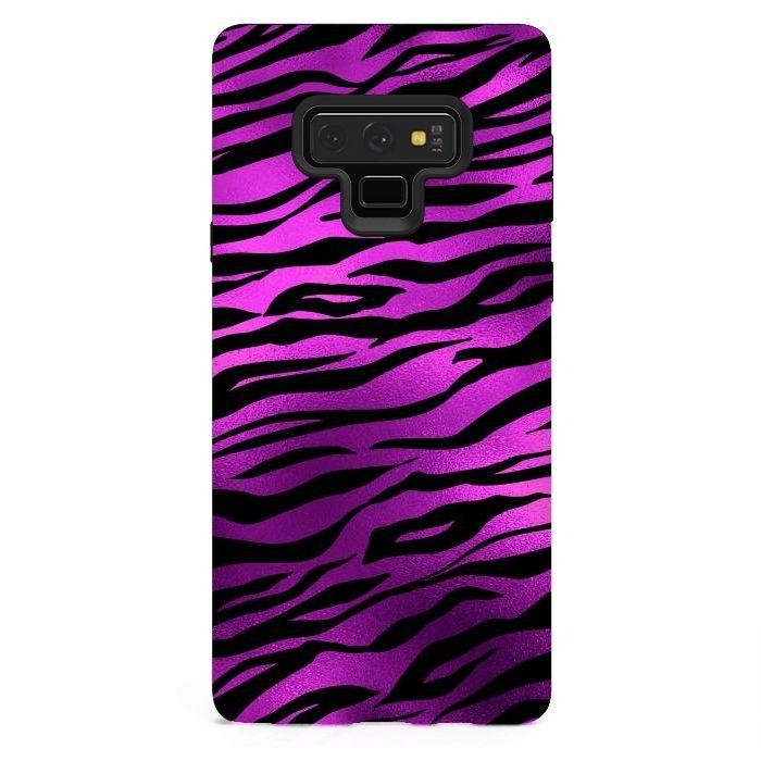Purple and Black Tiger Logo - Purple Black Tiger Skin Note 9 cases