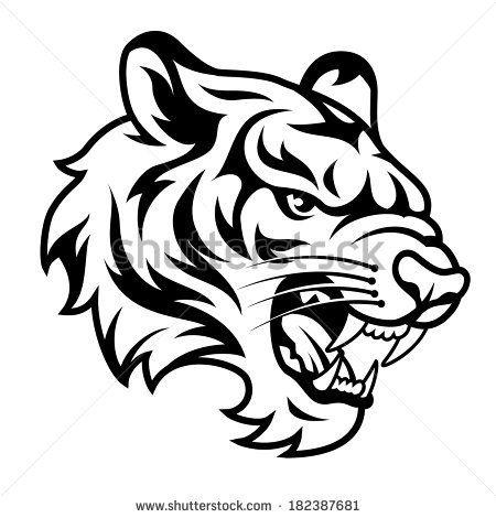 Purple and Black Tiger Logo - Purple Tiger Face Clipart Cliparthut Free Black And White. Snowjet