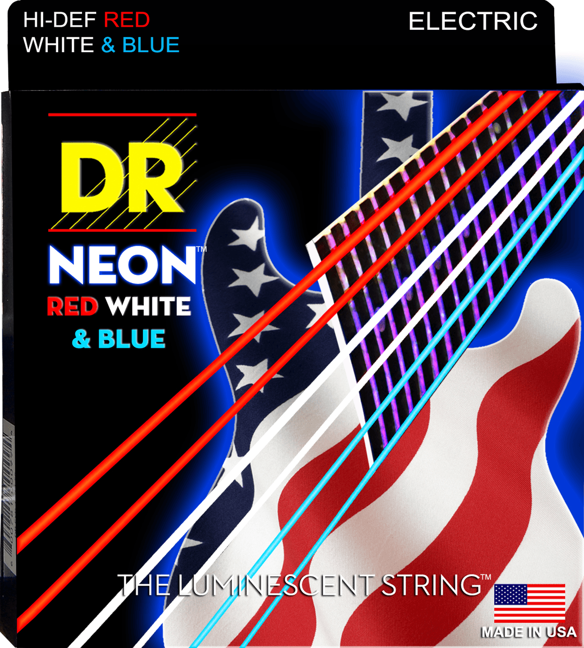 Red White and Blue C Logo - DR Red White & Blue Electric Strings
