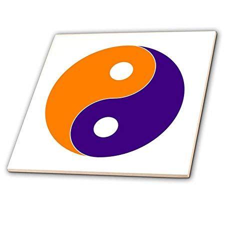 Purple Orange Circle Logo - 3dRose ct_80530_2 Purple N Orange Ying Yang Ceramic Tile, 6-Inch ...