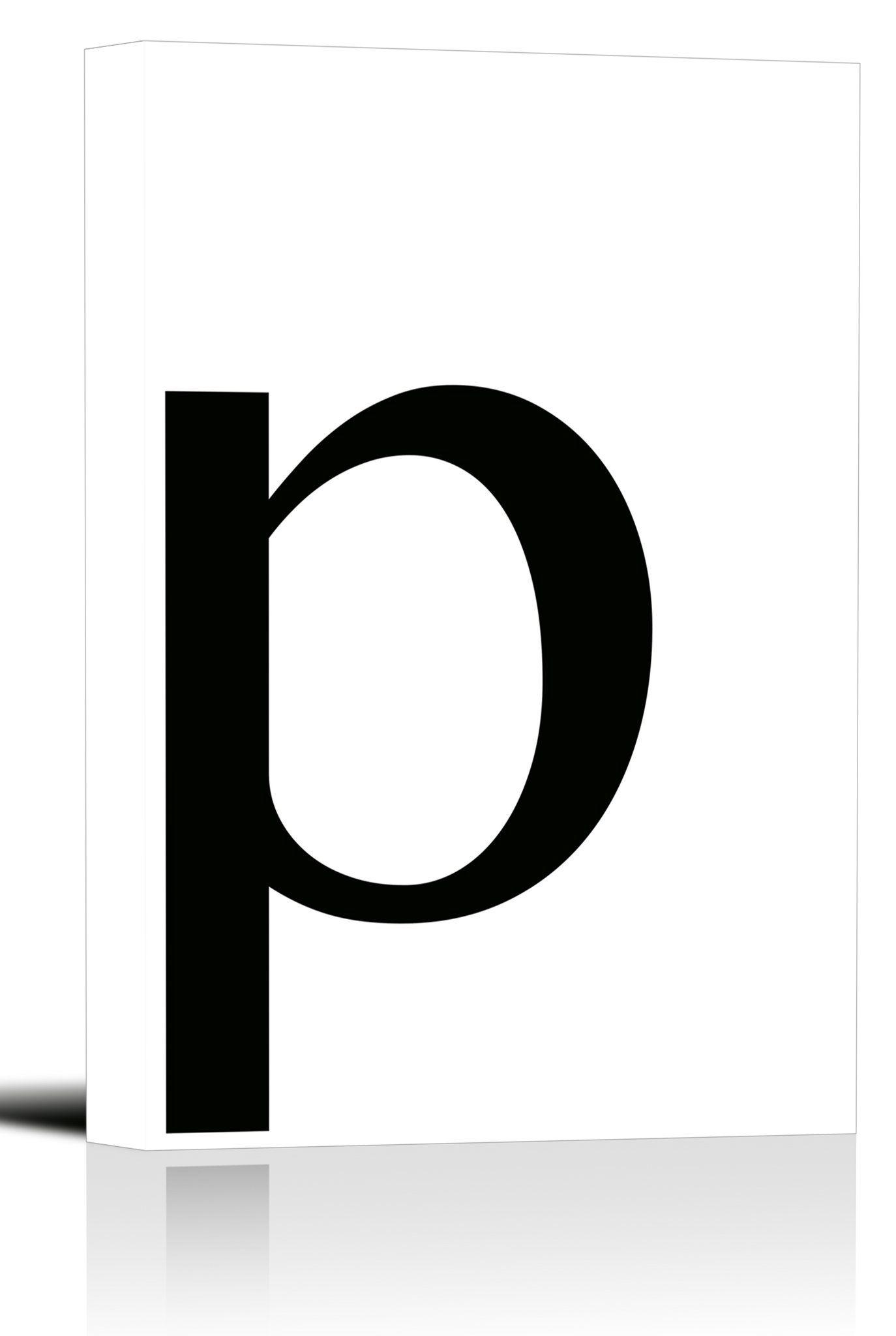 Stretched P Logo - Letter P Black Monogram Typography Art Print Wall Decor Image ...