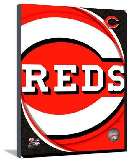 Stretched P Logo - Cincinnati Reds Logo Stretched Canvas Print at AllPosters.com