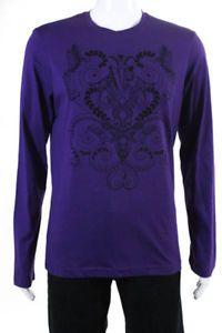Purple and Black Tiger Logo - Versace Jeans Mens T Shirt Size Medium Purple Black Tiger Cotton New