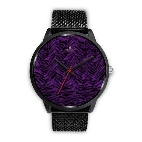 Purple and Black Tiger Logo - Naomi Purple Black Tiger Striped Gangster Designer Watch | Cool ...