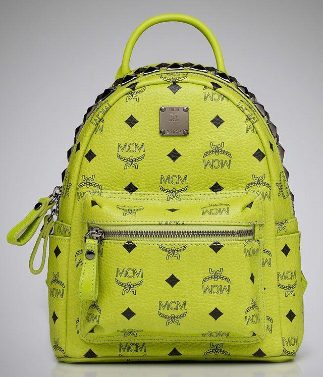 MCM Clothing Logo - MCM Logo and Studs Small Backpack