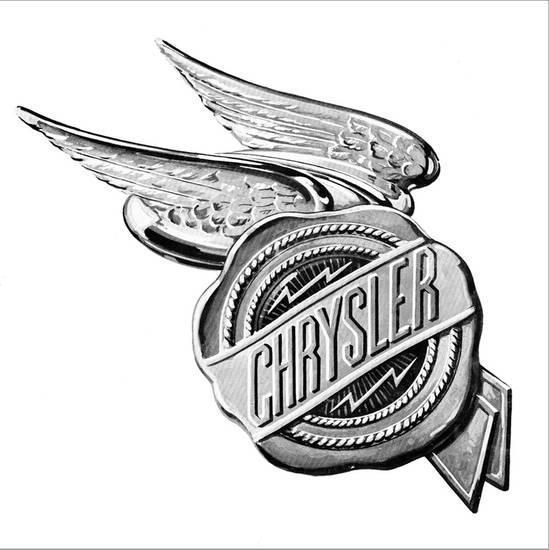 Stretched P Logo - Chrysler Wings Logo 1928 Stretched Canvas Print by