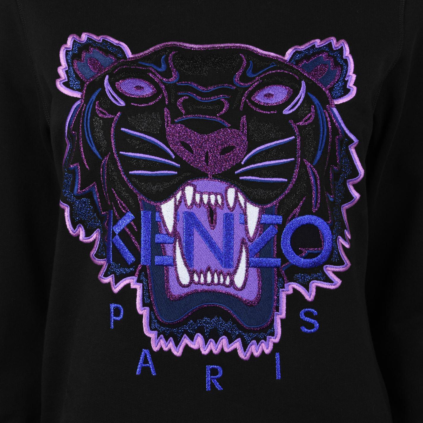 Purple and Black Tiger Logo - KENZO Tiger Logo Sweatshirt in Black - Lyst